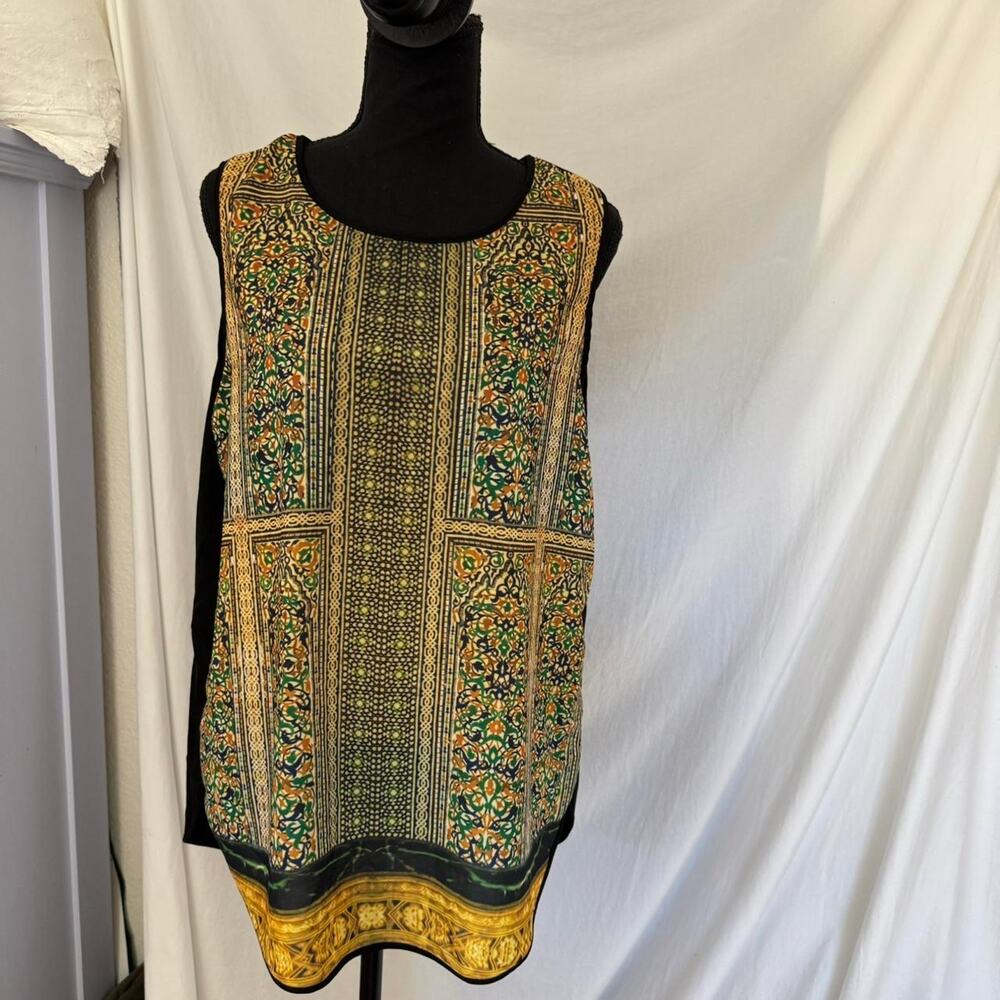 vida top geometric abstract print sleeveless top womens XL flowy artsy fairy - Picture 6 of 8